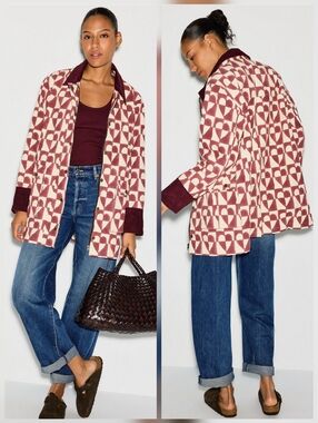 SZ Blockprints Homer Barn Field Jacket Long sleeve. Front zipper Size XS/S